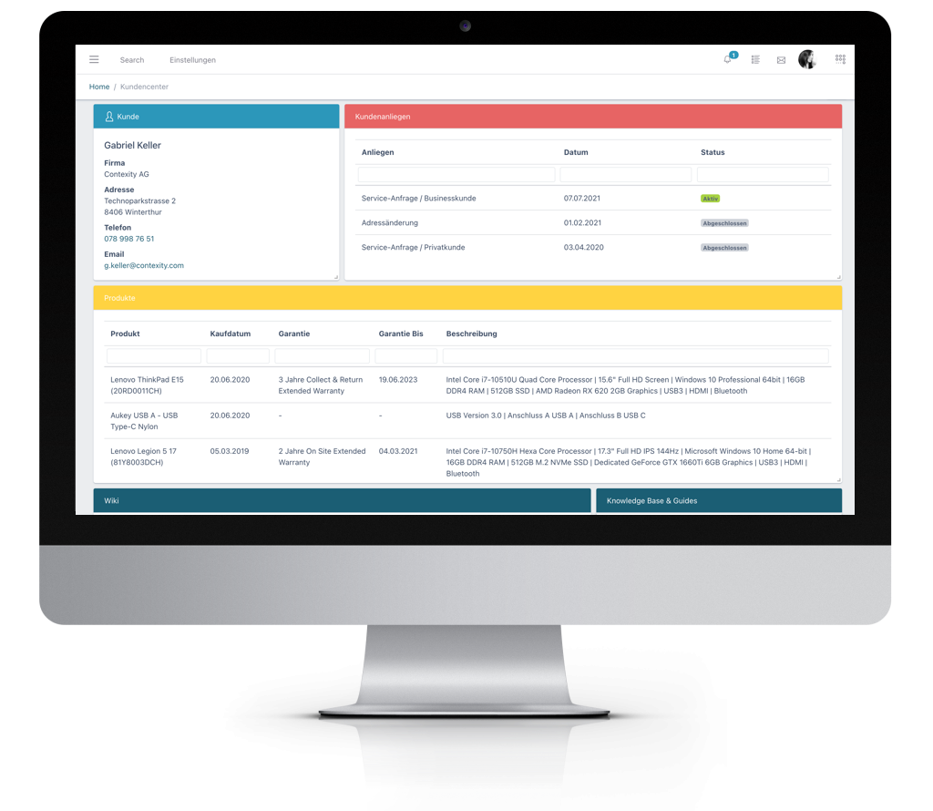 Knowledge support for customer service employees through smartCC dashboard